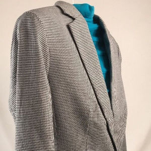 Banana Republic Blazer 1Button Houndstooth Blk Wht